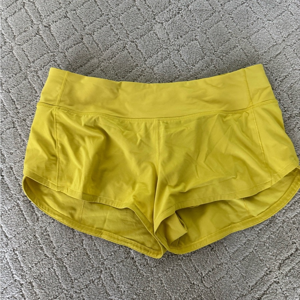Lululemon Athletica Vibrant Yellow Athletic Speed Up Shorts 2.5”